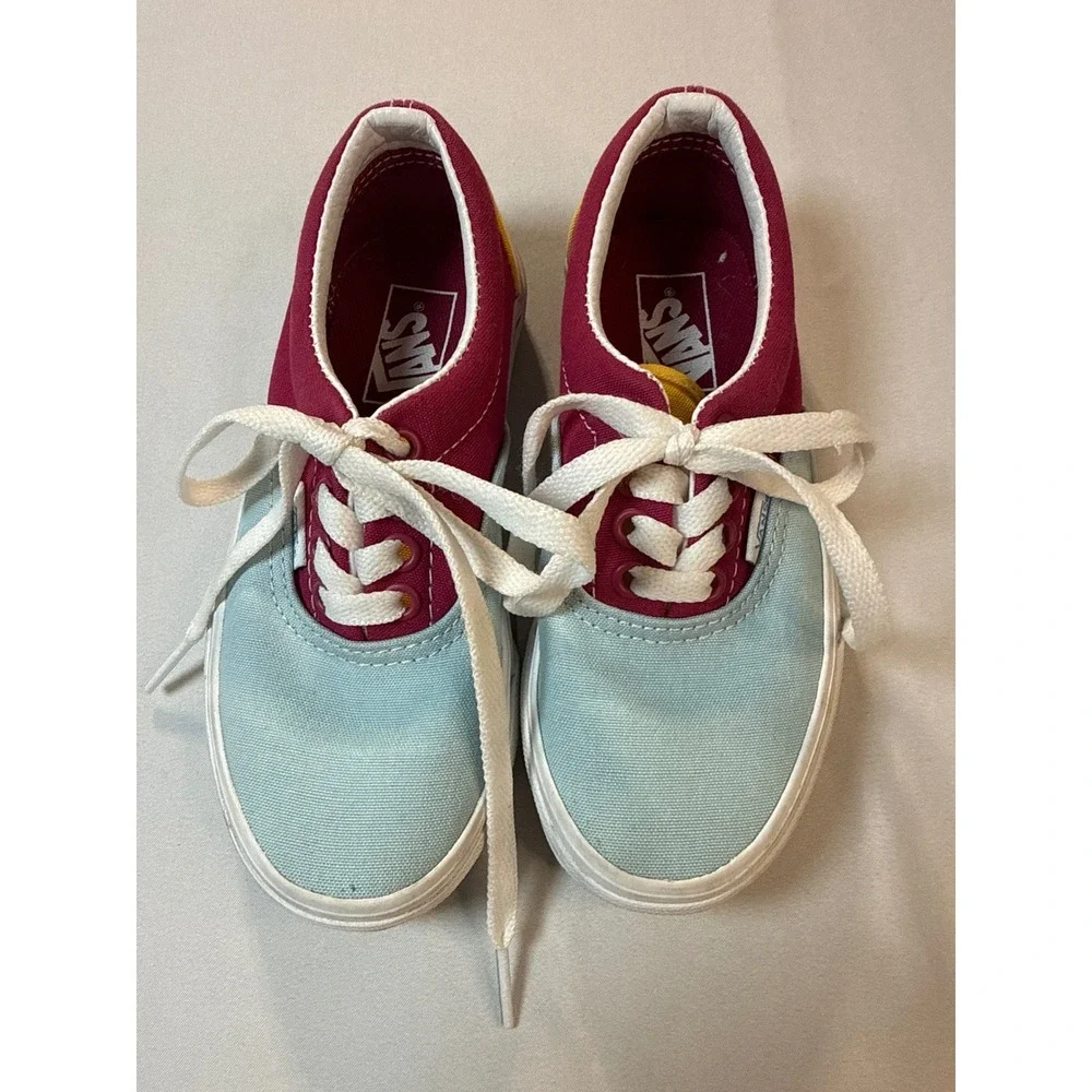Vans Era Kids Colorblock Sneakers Blue Magenta Yellow Size 12.0 Low Top Shoes